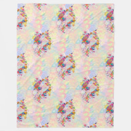 アニマルクールパターン – フラワーパワーユニコーン1 フリースブランケット