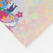 アニマルクールパターン – フラワーパワーユニコーン1 フリースブランケット (角)