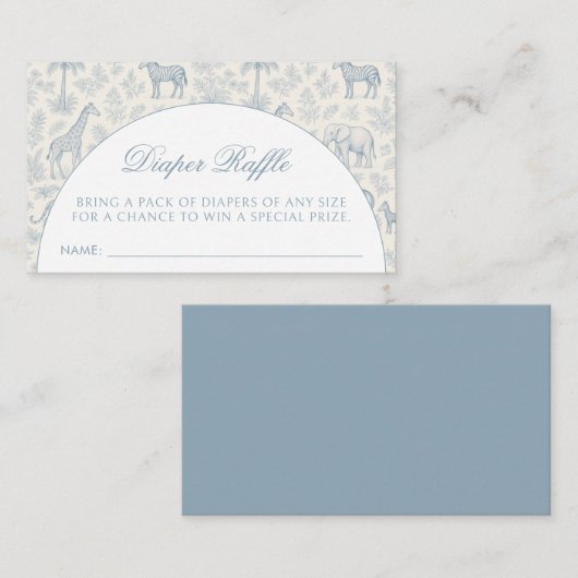アニマルサファリトイレデジュウブルーおむつラッフル エンクロージャーカード (正面/裏面)