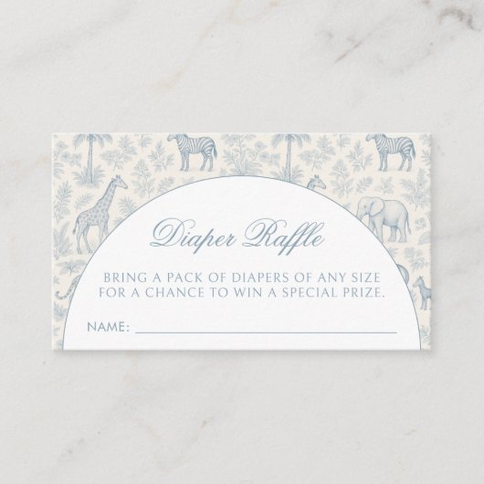アニマルサファリトイレデジュウブルーおむつラッフル エンクロージャーカード (正面)