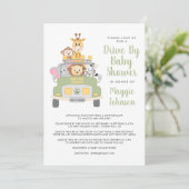 アニマルサファリベイビーシャワーでかわいいドライブ 招待状 (スタンド正面)