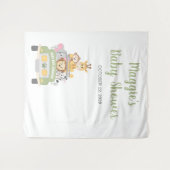 アニマルサファリベイビーシャワーフォトブース タペストリー (正面(横))