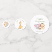 アニマルサファリベイビーシャワー紙吹雪 コンフェッティ (裏面)