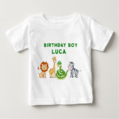 アニマルサファリ誕生日Tシャツ ベビーTシャツ (正面)