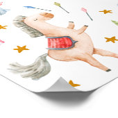 アニマルサーカスカーニバルバースデーパーティーウェルカムサイン ポスター (角)