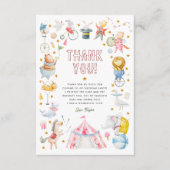 アニマルサーカスカーニバルフォトバースデーパーティー サンキューカード (正面)