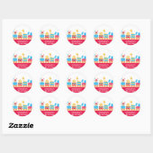 アニマルサーカストレインバースデースタンプ ラウンドシール (シート)