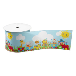 アニマルサーカストレイン子供の誕生日イン赤 サテンリボン