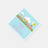 アニマルサーカストレイン子供の誕生日イン(ピンク) スタンダードカクテルナプキン (角)