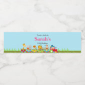 アニマルサーカストレイン子供の誕生日イン（ピンク） ペットボトルラベル (シングルラベル)