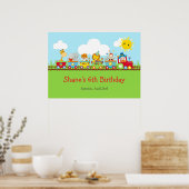 アニマルサーカストレイン子供の誕生日パーティーポスター ポスター (キッチン)