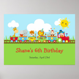 アニマルサーカストレイン子供の誕生日パーティーポスター ポスター