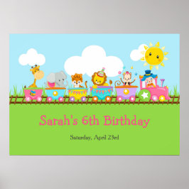 アニマルサーカストレイン子供の誕生日パーティーポスター ポスター