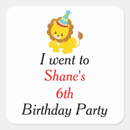 アニマルサーカストレイン子供の誕生日「行った」 スクエアシール (正面)