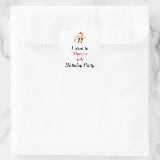 アニマルサーカストレイン子供の誕生日「行った」 スクエアシール (バッグ)