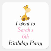 アニマルサーカストレイン子供の誕生日「行った」 スクエアシール (正面)