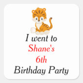 アニマルサーカストレイン子供の誕生日「行った」 スクエアシール (正面)