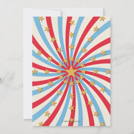 アニマルサーカス誕生日招待状 |赤白青 招待状 (裏面)