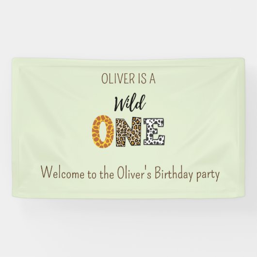 アニマルシェイプ書道ワイルドワンバースデー 横断幕 (横)