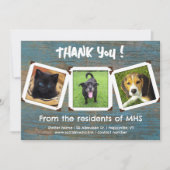 アニマルシェルターサンキュー写真テンプレートカード 招待状 (正面)