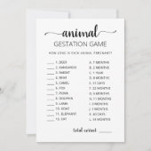 アニマルジェステーションと回答ベビーシャワーカード 招待状 (正面)