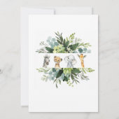 アニマルジャングルサファリオ男の子ベビーシャワー 招待状 (裏面)