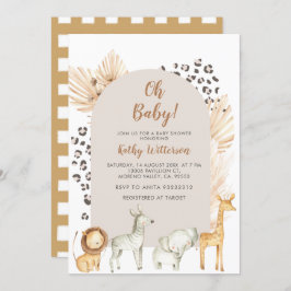 アニマルジャングルベビーシャワー招待状 招待状