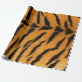 アニマルスキンブラウンブラックタイガーサファリファービップ ラッピングペーパー (アンロールド)