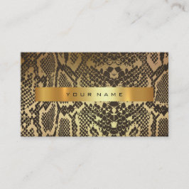 アニマルスキンブラック金ゴールドPython Vipファッションスタイリスト 名刺