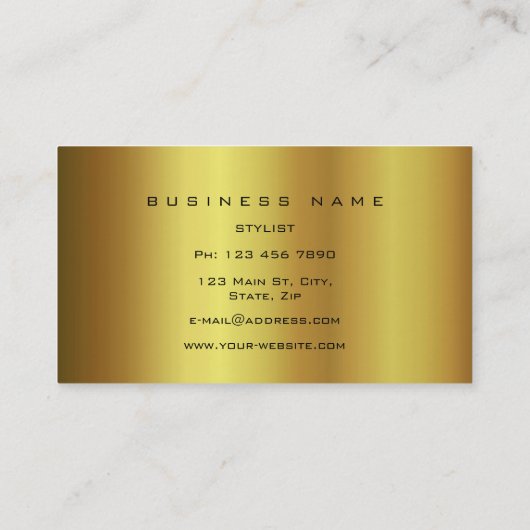 アニマルスキンブラック金ゴールドPython Vipファッションスタイリスト 名刺 (裏面)