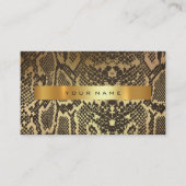 アニマルスキンブラック金ゴールドPython Vipファッションスタイリスト 名刺 (正面)