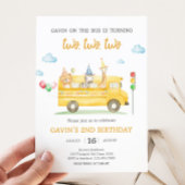 アニマルスクールバス誕生日パーティー 招待状