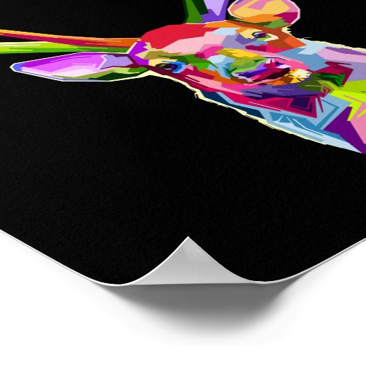 アニマルスタグディアアカラフルアートサイケデリック抽象芸術 ポスター (角)