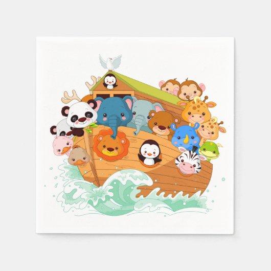 アニマルズオンノアアート紙ナプキンス スタンダードカクテルナプキン (正面)