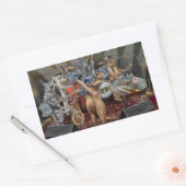 アニマルズバンド動物のミュージシャン演奏 長方形シール (封筒)