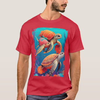 アニマルタートル ペットの男の子 Tシャツ