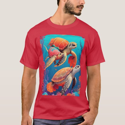 アニマルタートル ペットの男の子 Tシャツ (正面)