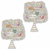 アニマルツリーアート絵画イラストレーションズバードキャット シール (正面)