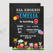 アニマルトライアン誕生日招待状 招待状 (正面/裏面)