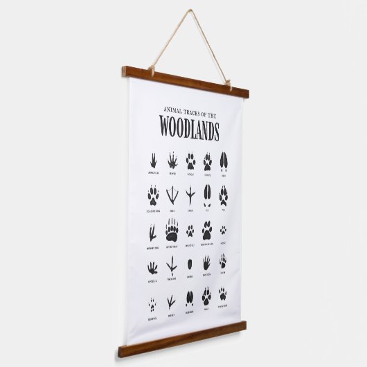 アニマルトラックウッドランド子供部屋デコール 吊り下げ型タペストリー (傾斜あり)