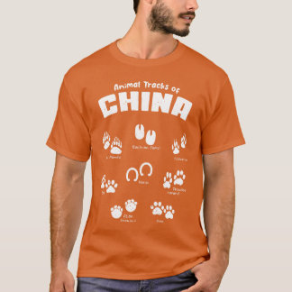 アニマルトラックス 中国 足跡 レトロ Tシャツ
