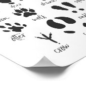 アニマルトラック ナチュラルプリント ウッドランドナーサリー ポスター (角)