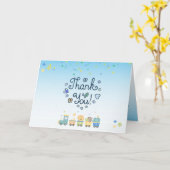 アニマルトレインボーイズブルーサンキューカード カード (黄色い花)