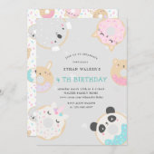 アニマルドーナツバーチャル誕生日パーティー 招待状 (正面/裏面)