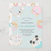 アニマルドーナツバーチャル誕生日パーティー 招待状 (正面/裏面)