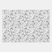 アニマルハグラブラッピング紙セット3 ラッピングペーパーシート (正面)