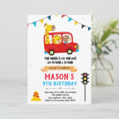 アニマルバス誕生日テーマの招待 招待状 (スタンド正面)