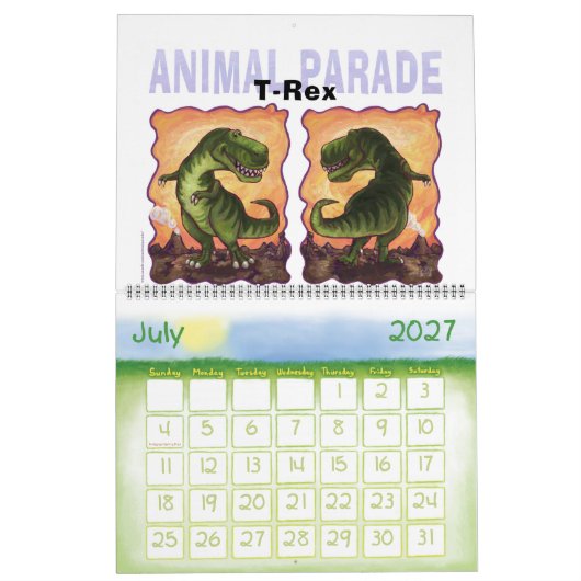 アニマルパレードカレンダー カレンダー (7月 2027)