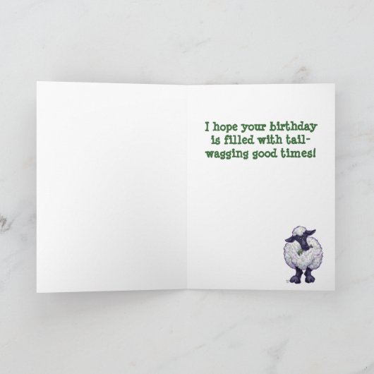 アニマルパレードシープアートハッピーバースデーカード カード (内部)