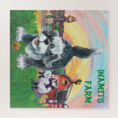 アニマルパレードシープドッグ納屋周囲の庭パズル時間 ジグソーパズル (横)